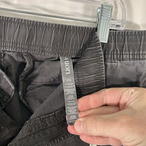 Vuori Hiking Pants Women's XL Grey Camo Drawstring Zip Cargo Pockets Stain - Picture 9 of 11
